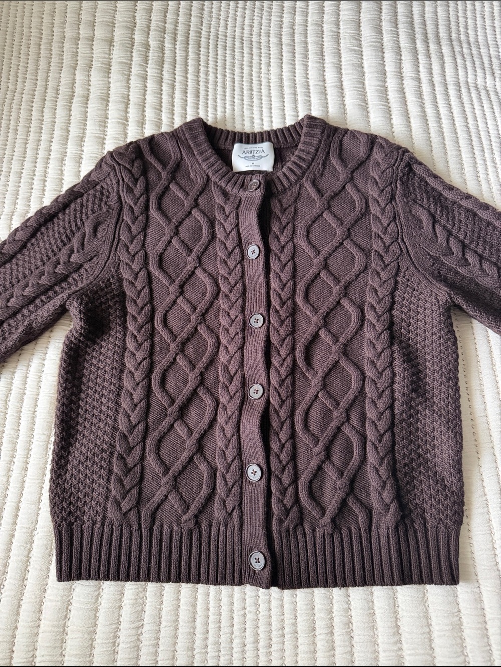 aritzia cable knit cardigan